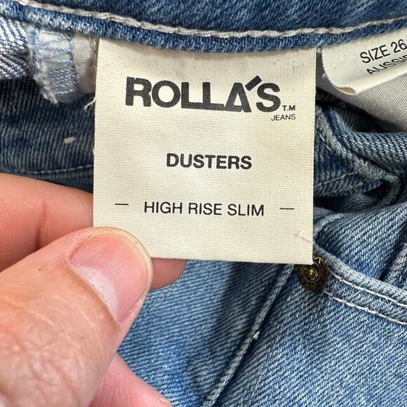 Rolla's Dusters High Rise Slim Jeans Busted Knees 26 - Picture 8 of 14